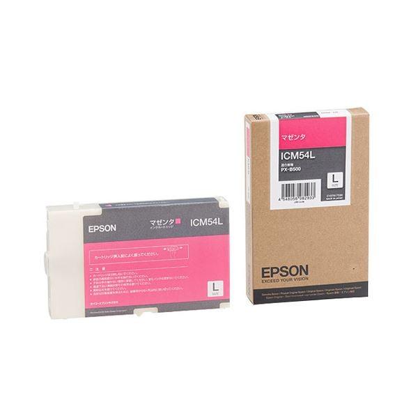(まとめ) エプソン EPSON インクカートリッジ マゼンタ Lサイズ ICM54L 1個 〔×10セット〕[21]