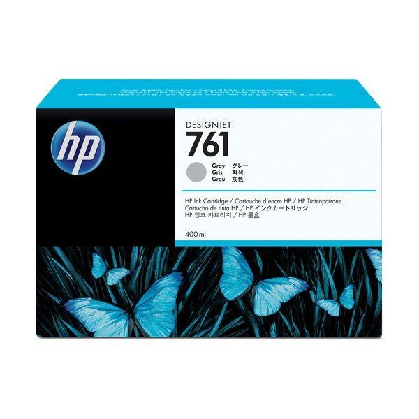 (まとめ) HP761 インクカートリッジ グレー 400ml 染料系 CM995A 1個 〔×10セット〕[21]