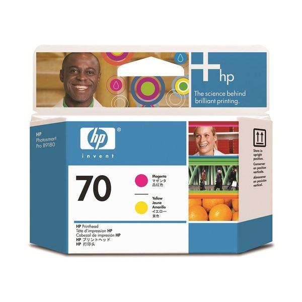 (まとめ) HP70 プリントヘッド マゼンタ／イエロー C9406A 1個 〔×10セット〕[21]