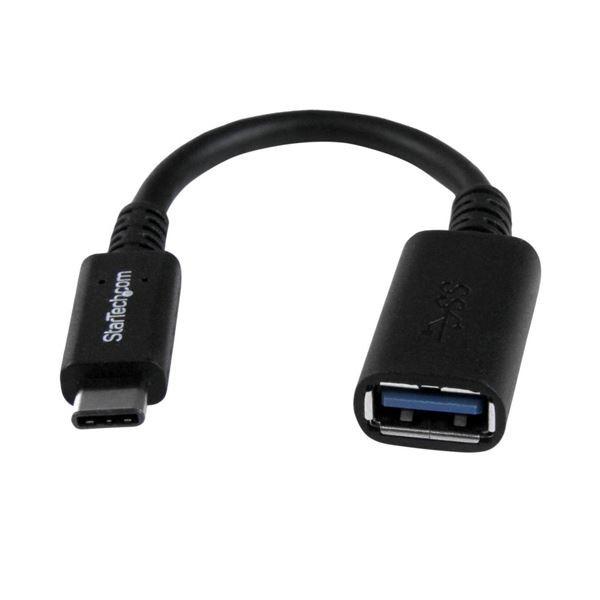 (まとめ) StarTech USBType-C-USB3.0 タイプA変換アダプタ Type-C(24ピン)オス-タイプA(9ピン)メス 15cm ブラックUSB31CAADP 1個 〔×10セット〕[21]