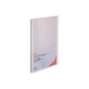 (まとめ) TANOSEE クリアファイル A4タテ20ポケット 背幅14mm クリア 1セット(10冊) 〔×10セット〕[21]
