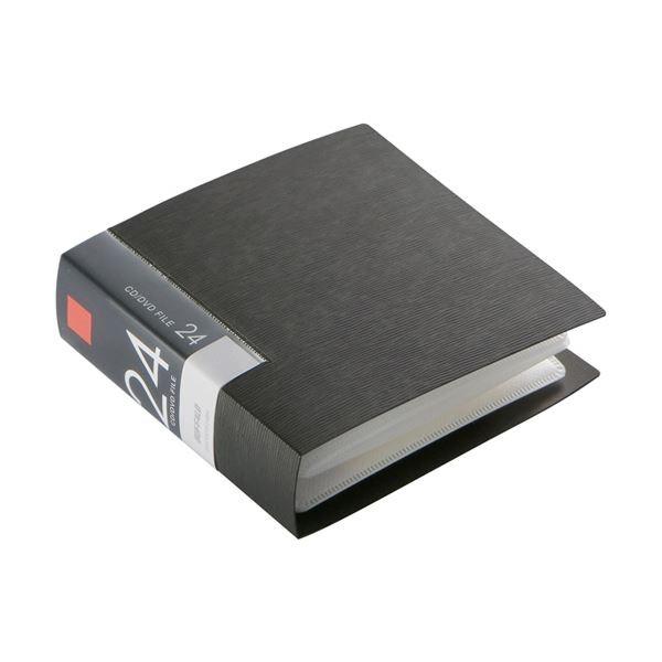 (まとめ) バッファローCD＆DVDファイルケース ブックタイプ 24枚収納 ブラック BSCD01F24BK 1個 〔×30セット〕[21]