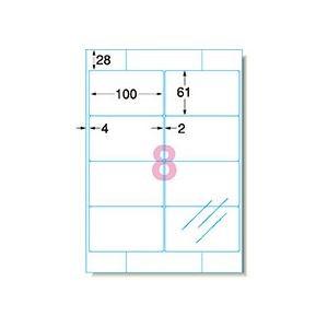 (まとめ) エーワン 透明保護フィルム A4変型8面 ラベルサイズ100×61mm 79208 1冊（6シート） 〔×30セット〕[21]の画像