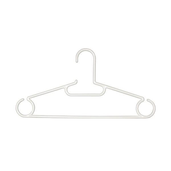 (まとめ) シンコハンガー リビドハンガー ファミリー5P 41cm パールホワイト 1セット(5本) 〔×30セット〕[21]