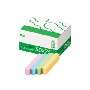 (まとめ) TANOSEE ふせん 小見出し 50×7.5mm 4色 1パック（24冊） 〔×30セット〕[21]