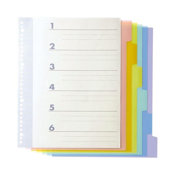 (まとめ) TANOSEE インデックス（PP） A4タテ 4・30穴 6山2組 1パック 〔×30セット〕[21]