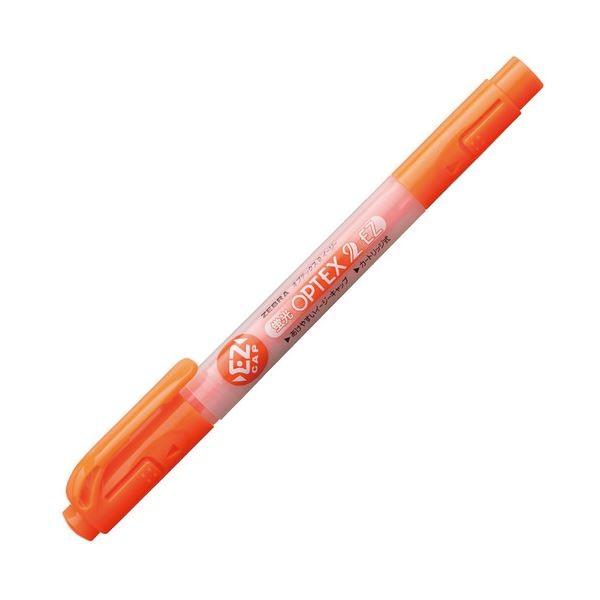 (まとめ) ゼブラ 蛍光オプテックス2 EZ オレンジ WKT11-OR 1本 〔×100セット〕[21]