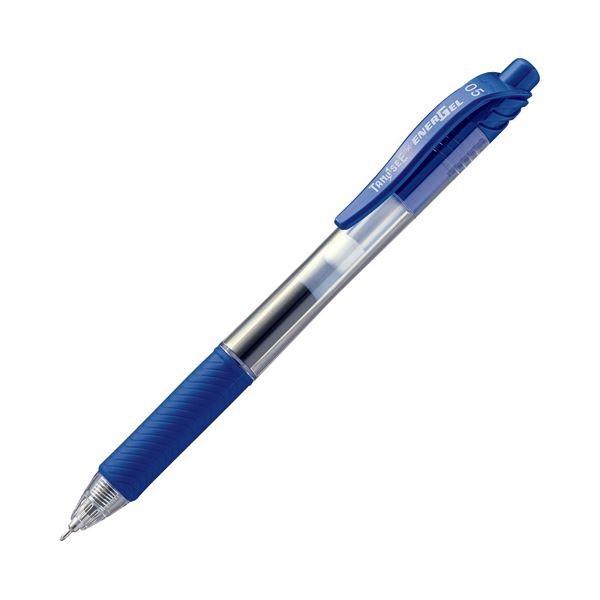 (まとめ) TANOSEE ノック式ゲルインクボールペン ニードルタイプ 0.5mm 青 1本 〔×100セット〕[21]
