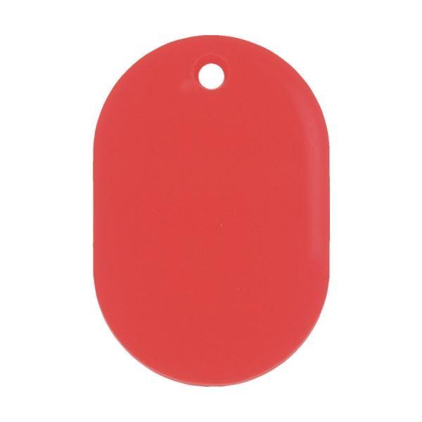(まとめ) 日本緑十字社 小判札（無地札） 赤45×30mm スチロール樹脂 200014 1枚 〔×100セット〕[21]