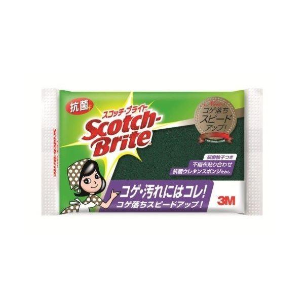 〔まとめ〕 スコッチブライト 抗菌ウレタンスポンジたわし 115×75×31mm 研磨粒子付こげつき汚れ 120個セット キッチンスポンジ[21]