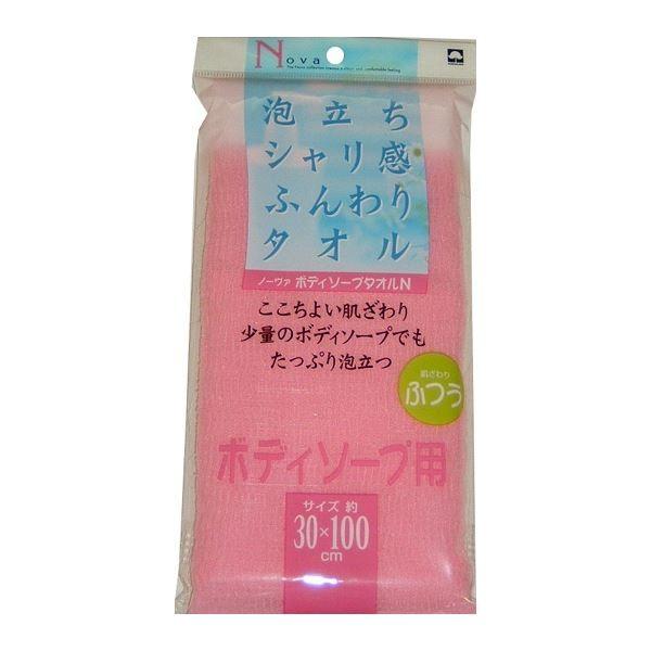 (まとめ) ボディタオル/バス用品 〔ピンク〕 ふつう 幅30×長さ100cm ノーヴァ ボディソープタオルN 〔×240個セット〕[21]
