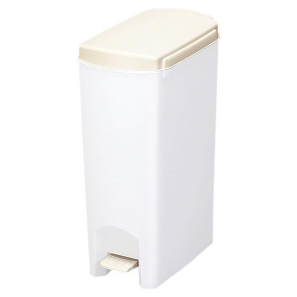 (まとめ) ペダル式 ゴミ箱/ダストボックス 〔15L ホワイト〕 フタ付き スリム 『セパ』 〔×6個セット〕[21]
