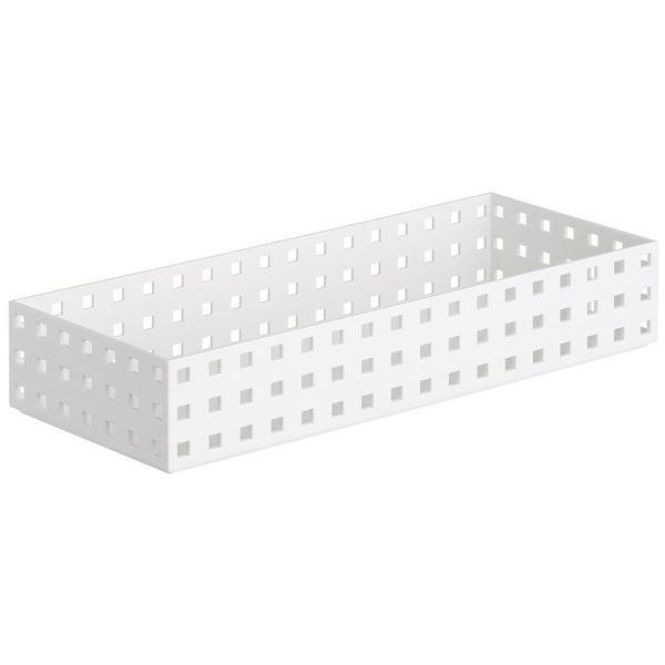 (まとめ) 小物入れ/マルチ収納ケース 〔ミドル M ホワイト〕 奥行き35cmタイプ ブリックス 9023 〔24個セット〕[21]