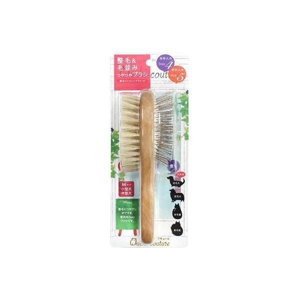 （まとめ）豚毛クッションブラシM OC-21（ペット用品）〔×12セット〕[21]
