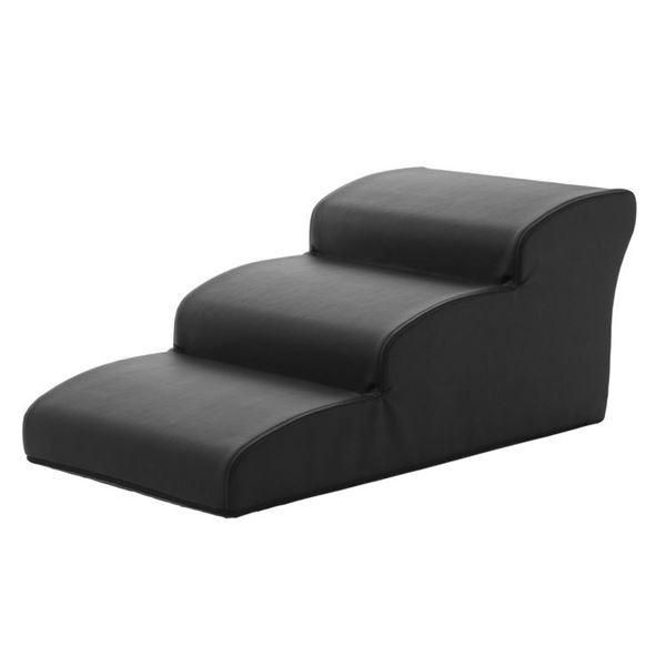 ドッグステップ/ペット用品 〔3段 ブラック〕 幅40.5cm 合皮/合成皮革張地 ウレタンフォーム 〔リビング 室内犬〕〔代引不可〕[21]