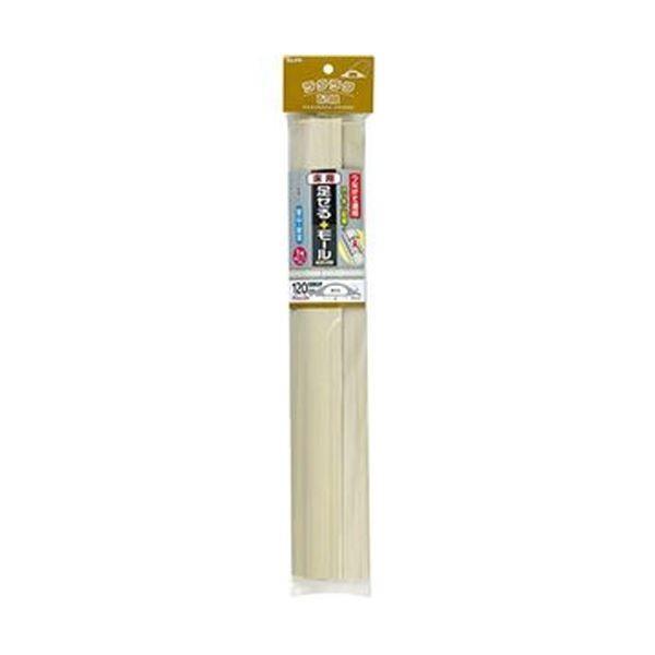 （まとめ）ELPA 足せるモール 床用1号40cm テープ付 アイボリー PSM-U140P3（IV）1パック（3本）〔×10セット〕[21]