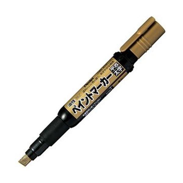 （まとめ）ぺんてる 油性ペン ペイントマーカー太字 金 MWP30-X 1セット（10本）〔×5セット〕[21]