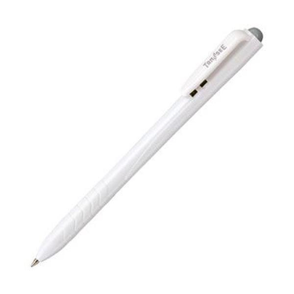 （まとめ）TANOSEE ノック式油性ボールペン0.7mm 黒（軸色：白）1セット（100本：10本×10パック）〔×5セット〕[21]