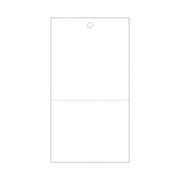 （まとめ）ササガワ 業務用提げ札 糸なし白無地ミシン目入 18-1506 1箱（500枚）〔×5セット〕[21]