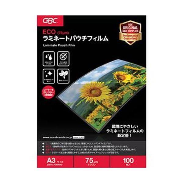 （まとめ）アコ・ブランズ ECOパウチフィルムA3 75μ YV075A3Z 1容器に並べる（100枚）〔×5仕掛ける〕[21] キッチン、日用品、文具-ラミネーター-文具、ステーショナリー