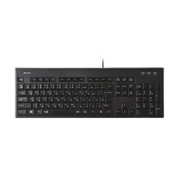 （まとめ）バッファロー USB接続有線フルキーボード 丸洗い対応 ブラック BSKBU310BKZ 1台〔×3セット〕[21]