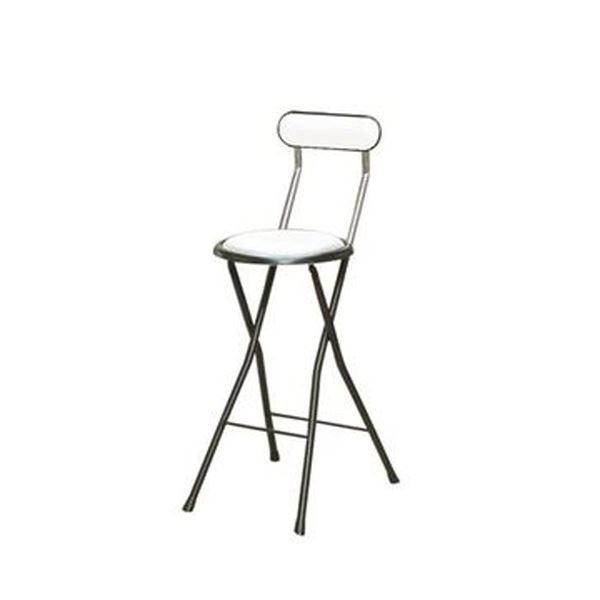 折りたたみ椅子 〔1脚販売 ホワイト×ブラック〕 幅36cm 日本製 スチールパイプ〔代引不可〕[21] パイプ椅子