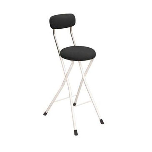 折りたたみ居敷き 幅36珊 黒いこと×ミルキー白いこと 丸形座面 日本製 スチール写真 円座 1脚売りわたす リビング 為し終える品[21] オフィス家具-パイプ椅子