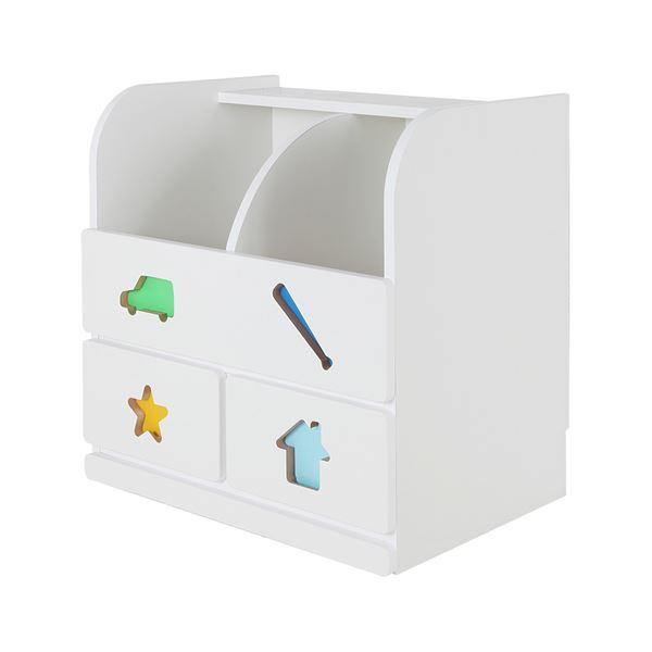 子供用 収納棚/玩具収納 〔男の子用〕 幅59.0cm 日本製 引き出し付き 耐久性 『おかたづけしたくなるおもちゃ箱』 〔完成品〕〔代引不可〕[21]