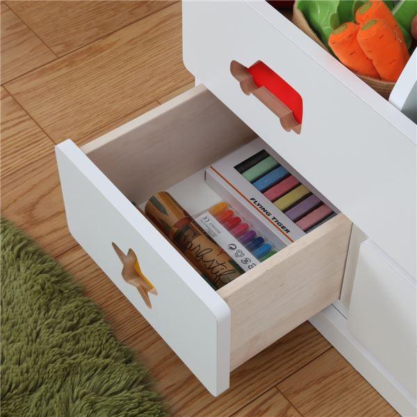 子供用 収納棚/玩具収納 〔男の子用〕 幅59.0cm 日本製 引き出し付き 耐久性 『おかたづけしたくなるおもちゃ箱』 〔完成品〕〔代引不可〕[21]