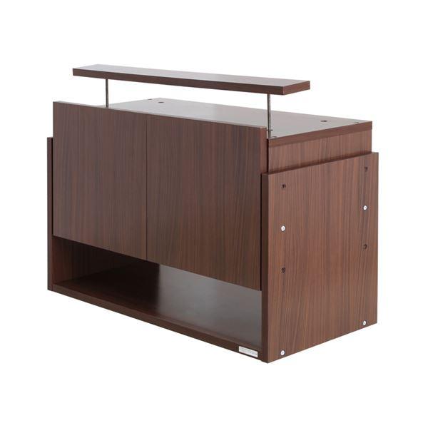 コレクションケース/収納棚 ワイド 専用上置き 〔ロータイプ 奥行39cm用 ブラウン〕 幅83.1cm 本体別売 〔組立品〕[21]