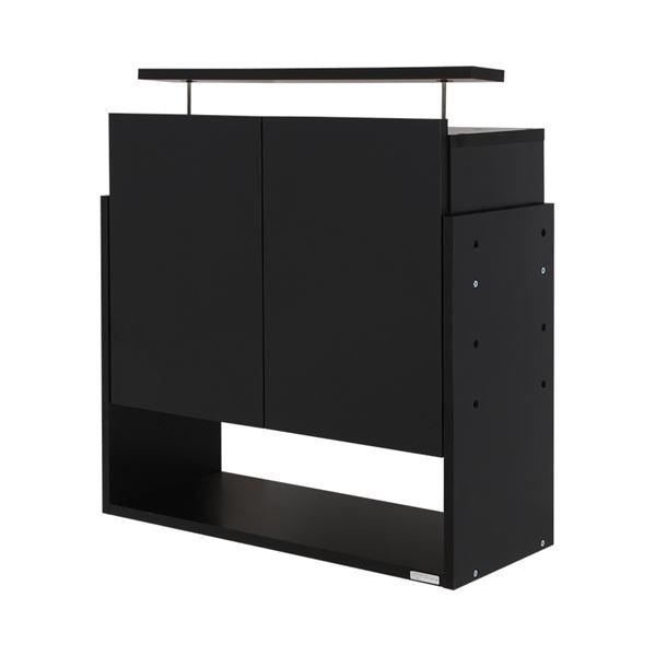 コレクションケース/収納棚 ワイド 専用上置き 〔ハイタイプ 奥行29cm用 ブラック〕 幅83.1cm 本体別売 〔組立品〕[21]