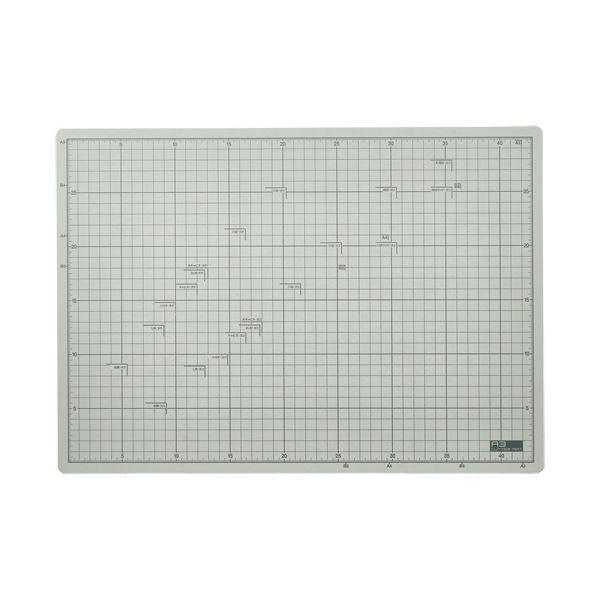 （まとめ）TANOSEE フタル酸エステル不使用 滑りにくいカッターマット A3 320×450mm 1枚 〔×5セット〕[21]