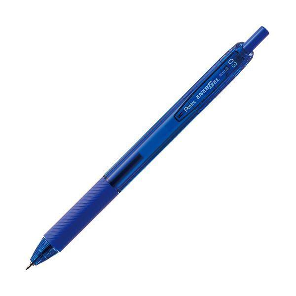（まとめ）ぺんてる ゲルインキボールペン エナージェルエス 0.3mm 青 BLN123-C 1セット（10本） 〔×10セット〕[21]