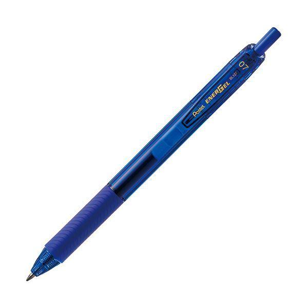 （まとめ）ぺんてる ゲルインキボールペン エナージェルエス 0.7mm 青 BL127-C 1セット（10本） 〔×10セット〕[21]