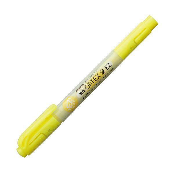 （まとめ）ゼブラ 蛍光オプテックス2 EZ 黄 WKT11-Y 1本 〔×100セット〕[21]