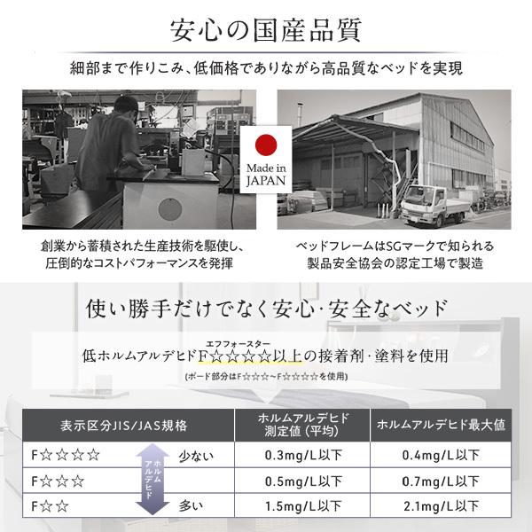 大特価セール ベッド 日本製 低床 フロア ロータイプ 木製 照明付き 宮付き 棚付き コンセント付き シンプル モダン ホワイト セミダブル ベッドフレームのみ〔代引不可〕[21]