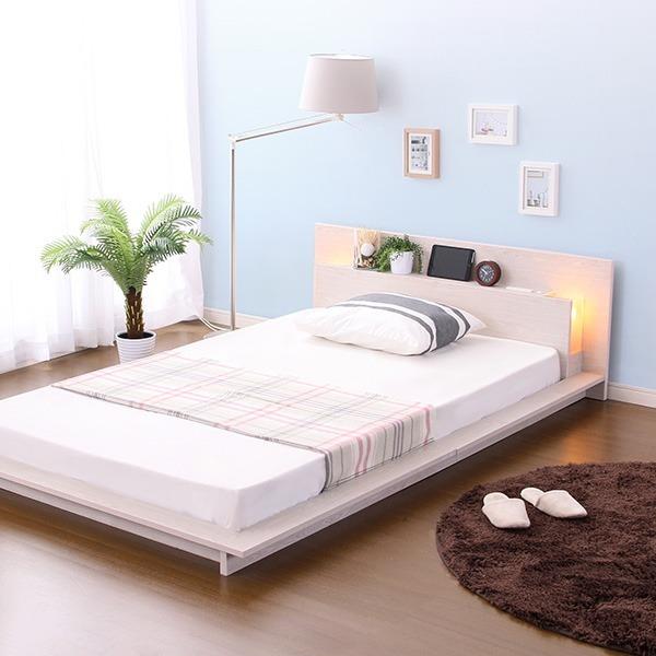 格安オンラインストア直販 宮 照明 コンセント付きフロアベッド セミダブル マルチラススーパースプリングマットレス付き ホワイトオーク 組立品 代引不可 21 割引で購入 Paynow Universalpapershredding Com