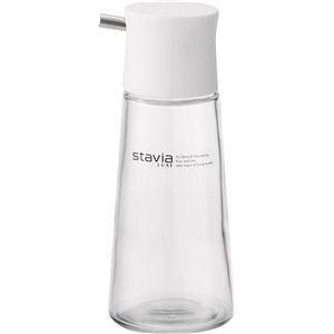 〔50個セット〕 醤油差し 調味料入れ 直径54×高さ134mm 容量140ml M ホワイト シール付き ガラス製 スタビアリュクス キッチン[21]