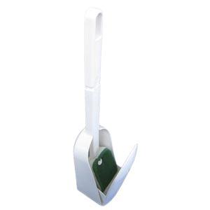 〔20個セット〕 トイレブラシ/トイレ用品 〔ホワイト〕 約幅8×奥行37×高さ9.3cm ケース付 ナイロン 研磨剤入 スリフト[21]