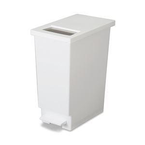 〔6個セット〕 ゴミ箱 ダストボックス 約幅26.5cm 45L ホワイト ユニード プッシュ＆ペダル 45S リビング オフィス 店舗[21]
