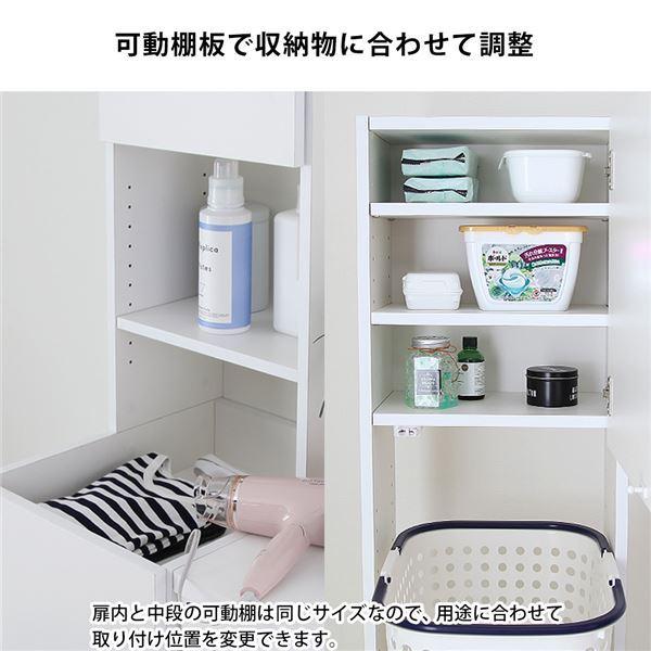ランドリー収納/ランドリーラック 〔幅37cm〕 キャスター付きワゴン 洗面所収納 日本製 組立品[21]_4