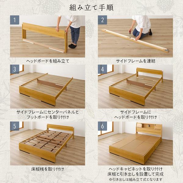 木製シングルベッドフレーム 引き出し付き ベッド 日本製 収納付き 引き出し付き 木製 照明付き 棚付き『BERDEN