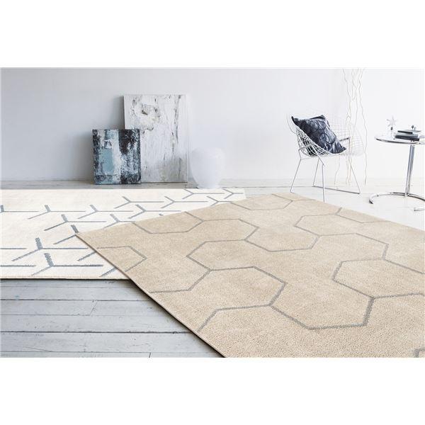 ラグマット/絨毯 〔約190×240cm アイボリー〕 ホットカーペット