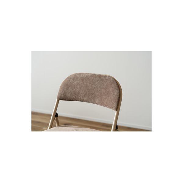 折りたたみ椅子 折りたたみチェア 幅47cm ベージュ 4脚セット スチール フォールディングチェア 完成品 リビング ダイニング[21]