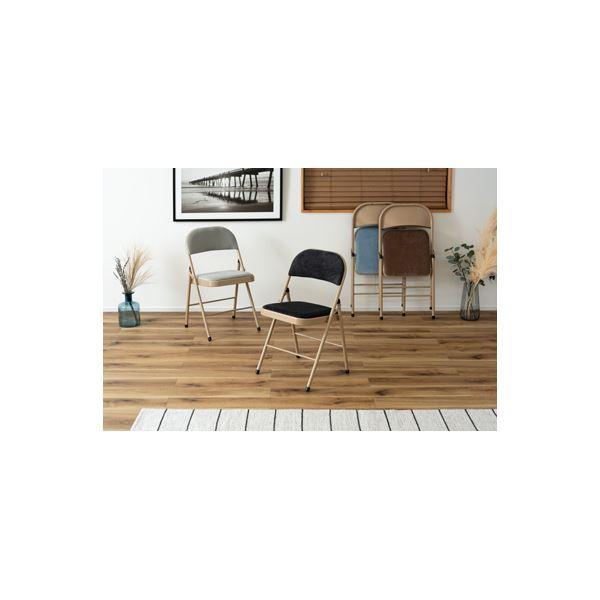 折りたたみ椅子 折りたたみチェア 幅47cm ベージュ 4脚セット スチール フォールディングチェア 完成品 リビング ダイニング[21]