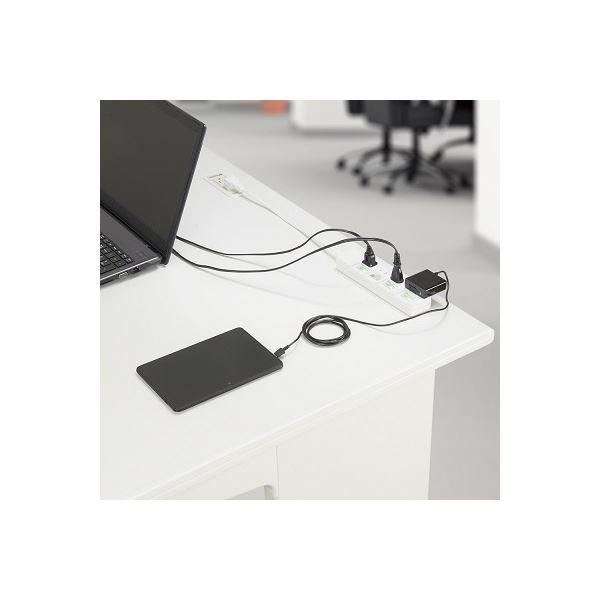 〔5個セット〕 YAZAWA 4個口 節電タップ 0.3m ホワイト H8S4403WHX5[21]_1