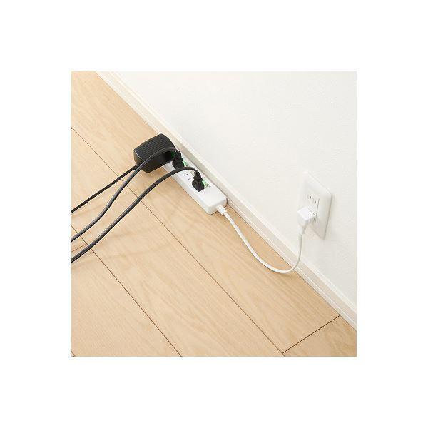 〔5個セット〕 YAZAWA 4個口 節電タップ 0.3m ホワイト H8S4403WHX5[21]_2