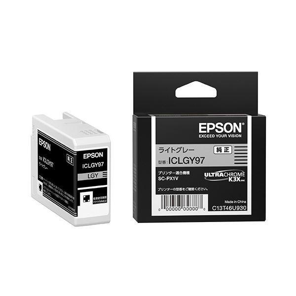 (まとめ) 〔純正品〕 EPSON(エプソン) ICLGY97 インクカートリッジ ライトグレー 〔×3セット〕[21]