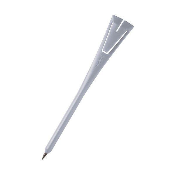 (まとめ) ソニック クリップ付ペンシル 抗菌タイプ グレー DA-4901-GL 1パック(50本) 〔×20セット〕[21]