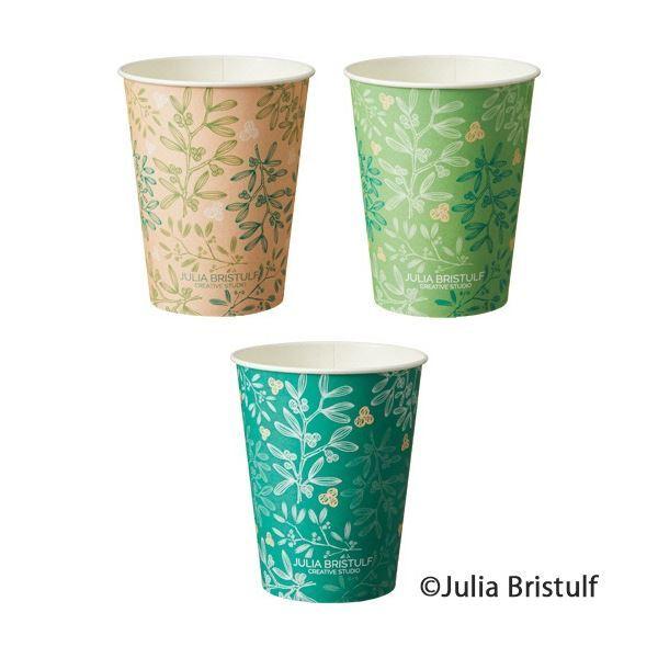 (まとめ) TANOSEE 紙コップ BerryLeaf(ベリーリーフ) 275ml(9オンス) 1パック(100個) 〔×10セット〕[21]